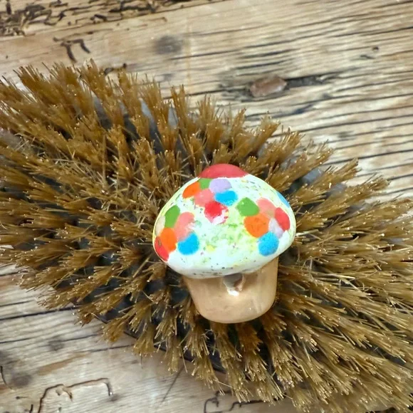 Vintage Colorful Ceramic Cupcake Bead Charm Pendant - Picture 2 of 6